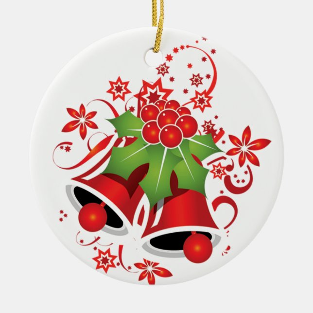 Christmas Ornament-Bells Ceramic Tree Decoration (Front)