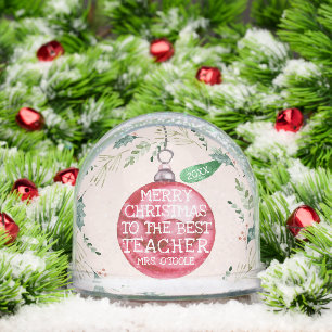 Christmas Ornament Best Teacher Gift Snowglobe