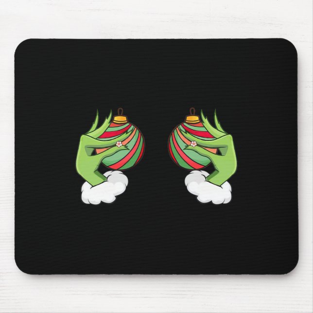 Christmas Ornament Breast Funny Christmas  Mouse Mat (Front)
