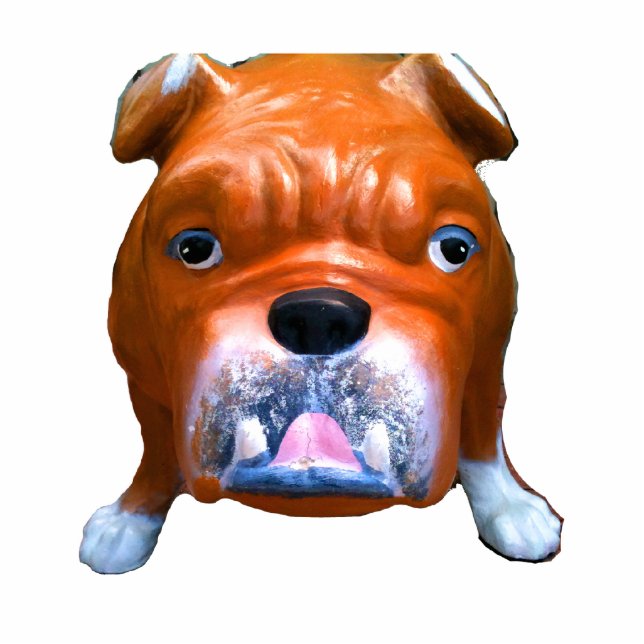 Christmas Ornament Bulldog Photo Sculpture Decoration (Front)