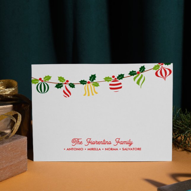 Christmas Ornament Bunting Family Notecards  (Creator Uploaded)