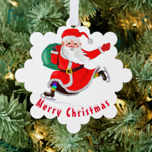 Christmas Ornament Card Santa with Gifts