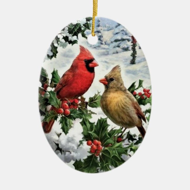 Christmas Ornament - Cardinal Couple (Front)