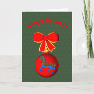 Christmas Ornament Carousel Horse Holiday Card