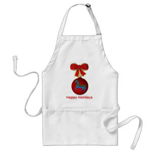 Christmas Ornament Carousel Horse Holiday Standard Apron