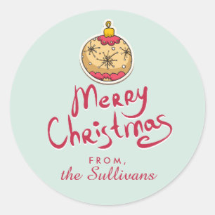 Christmas Ornament Christmas Labels/Stickers Classic Round Sticker