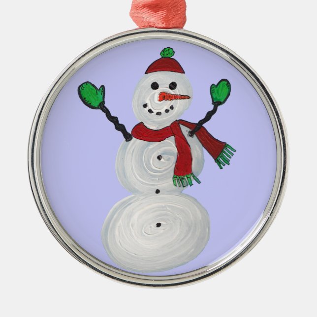Christmas Ornament-Christmas Snowman Metal Tree Decoration (Front)