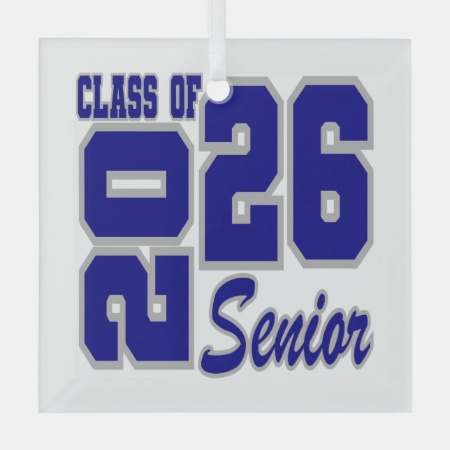 Christmas Ornament Class of 2026 Glass Ornament (Front)