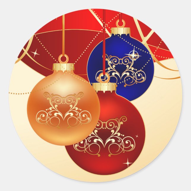 Christmas Ornament Classic Round Sticker (Front)