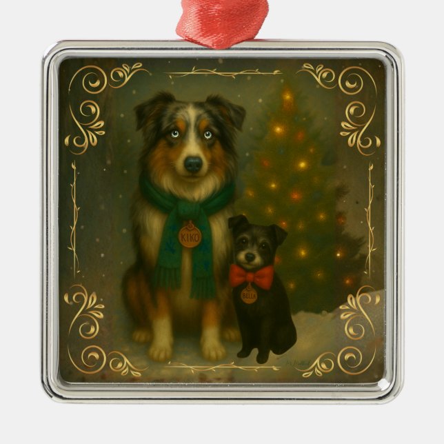 Christmas Ornament – Cozy Dog Holiday Keepsake (Front)
