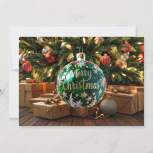 Christmas Ornament Crystal Ball Holiday Card