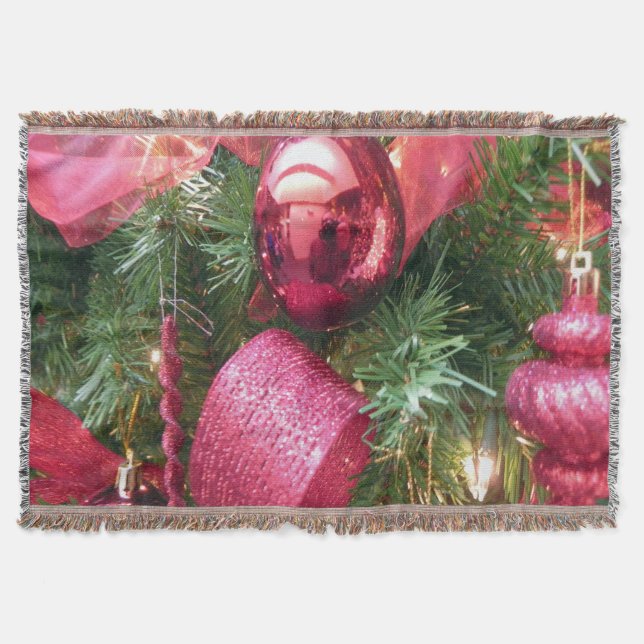 CHRISTMAS ORNAMENT CUSTOM MADE THROW BLANKET (Front)