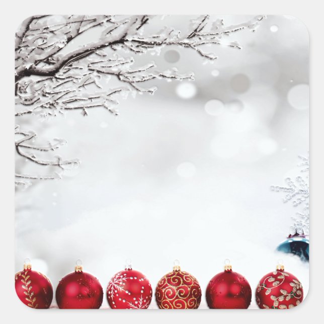 Christmas Ornament Decoration Square Sticker (Front)