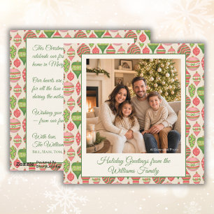 Christmas Ornament Design Modern Boho Photo Holiday Card