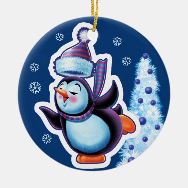 Christmas ornament double sided penguin/snowman (Front)