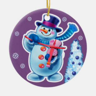 Christmas ornament double sided penguin/snowman