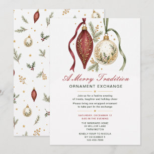 Christmas Ornament Exchange Party Invitation