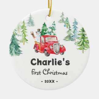 Christmas Ornament-Family of Three First Christmas Ceramic Tree Decoration