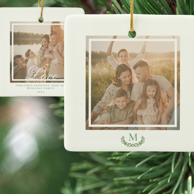Christmas Ornament family photo monogram  (Creator Uploaded)
