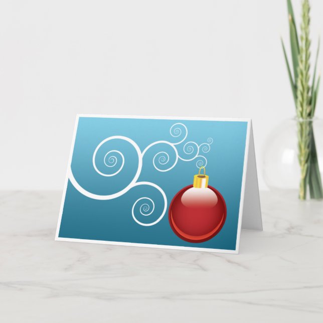 Christmas Ornament Fancy Elegant Stylish Blank Hol Holiday Card (Front)