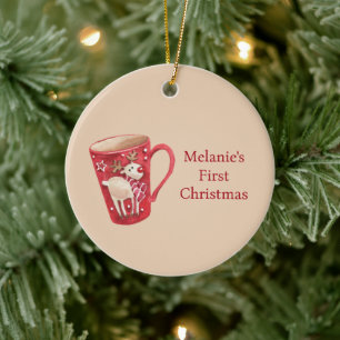 Christmas Ornament, First Christmas, Baby First  Ceramic Tree Decoration