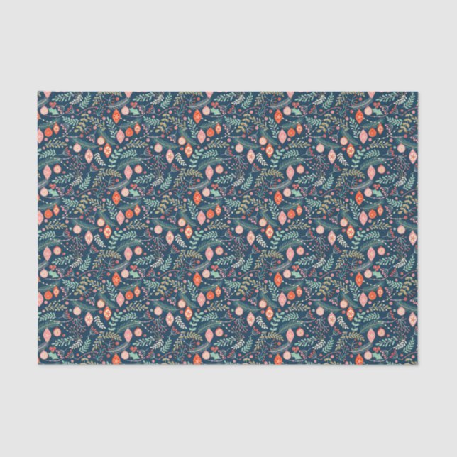 Christmas Ornament | Floral Pattern Tissue Paper (Front)