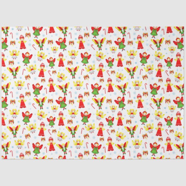 Christmas ornament funny angels  tissue paper (Front)