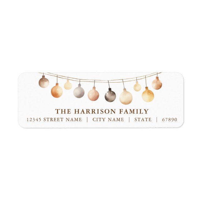 Christmas Ornament Garland Return Address Labels (Front)