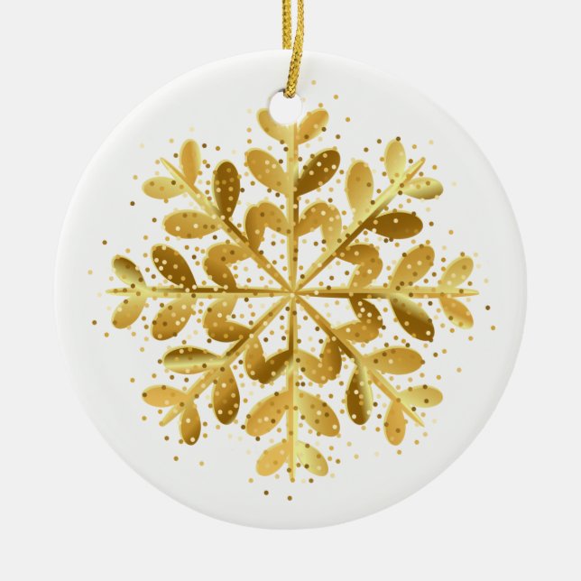 Christmas Ornament Gold Snowflake (Front)