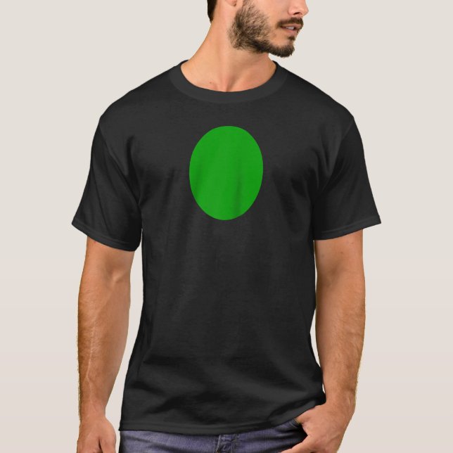 Christmas Ornament Green Primary Colour Oval Shape T-Shirt (Front)