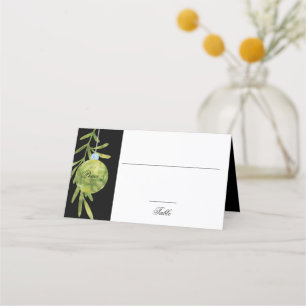 Christmas Ornament   Green   Wedding Reception Place Card