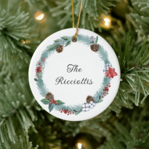 Christmas Ornament, Happy Holidays, Family,  Ceramic Tree Decoration