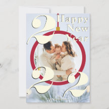 Christmas Ornament Happy New Year 2022 Photo Card