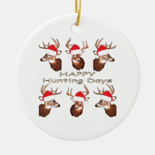 Christmas Ornament, Hunting, Happy Hunting Days Ceramic Tree Decoration