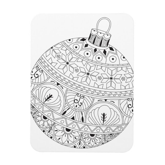 Christmas Ornament in Black and White Magnet (Vertical)