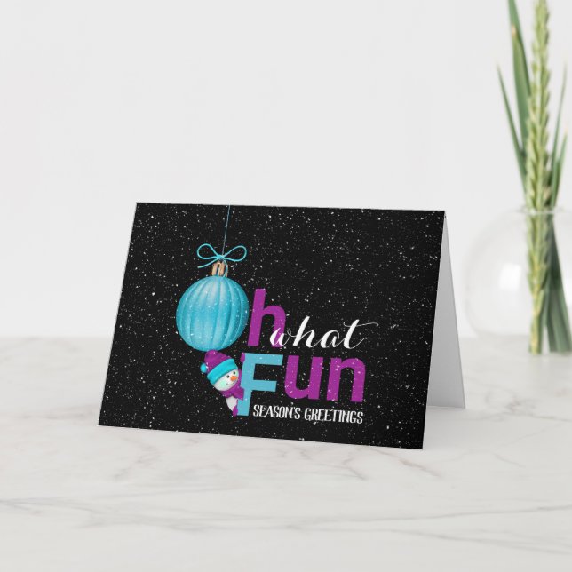 Christmas ornament in snowflakes card (Front)