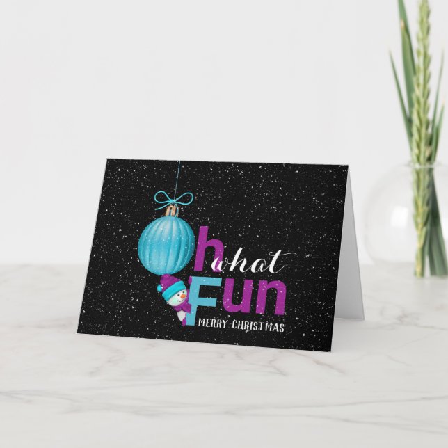 Christmas ornament in snowflakes card (Front)