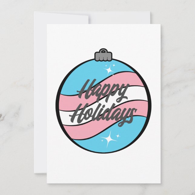 Christmas Ornament in Transgender Pride Flag Colou Invitation (Front)