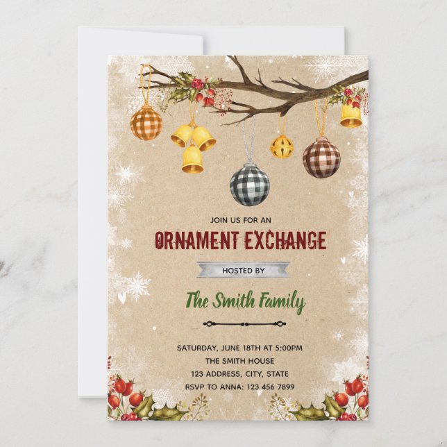 Christmas ornament invitation (Front)