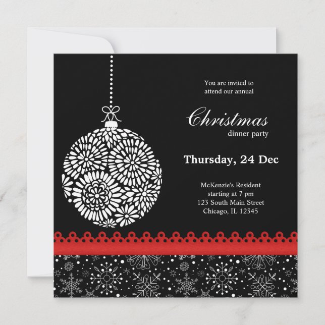 Christmas Ornament Invitation (Front)