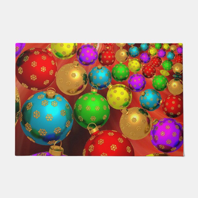 Christmas Ornament Jamboree Doormat (Front)