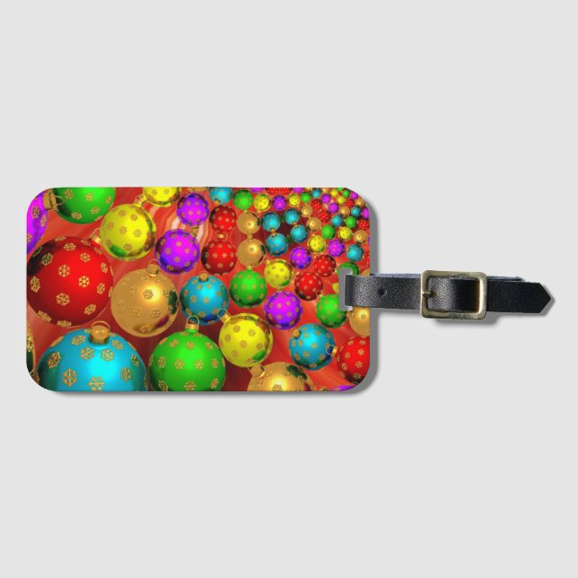 Christmas Ornament Jamboree Luggage Tag (Front Horizontal)