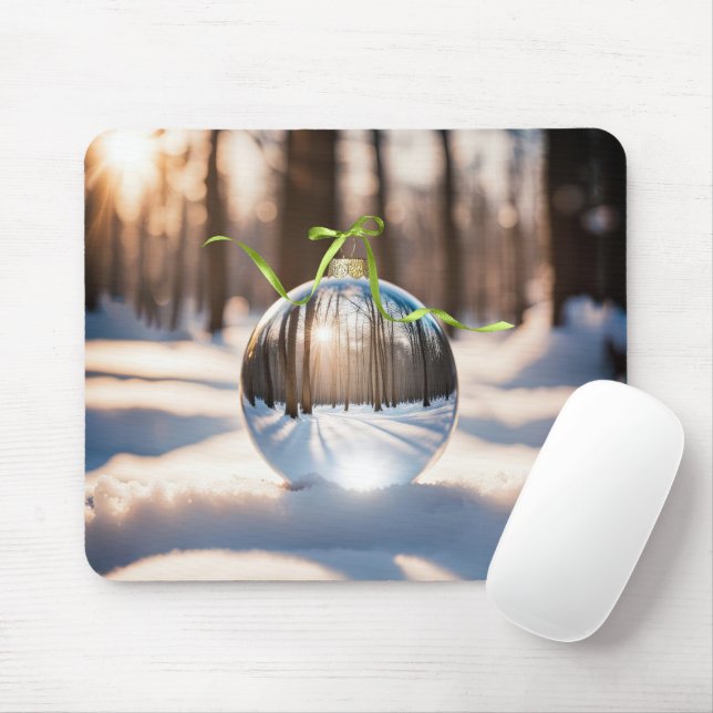 Christmas Ornament Lens Ball Mouse Mat (With Mouse)