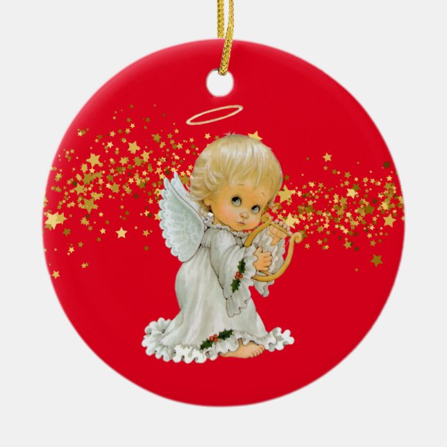 Christmas Ornament-Little Angel Ceramic Ornament (Front)