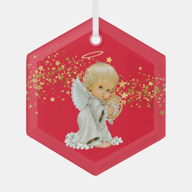 Christmas Ornament-Little Angel Glass Ornament (Front)
