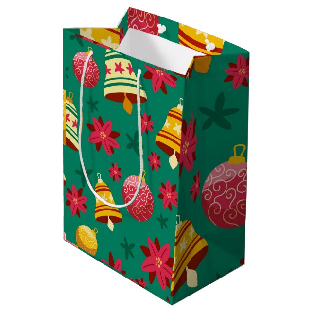 Christmas Ornament Medium Gift Bag (Back Angled)