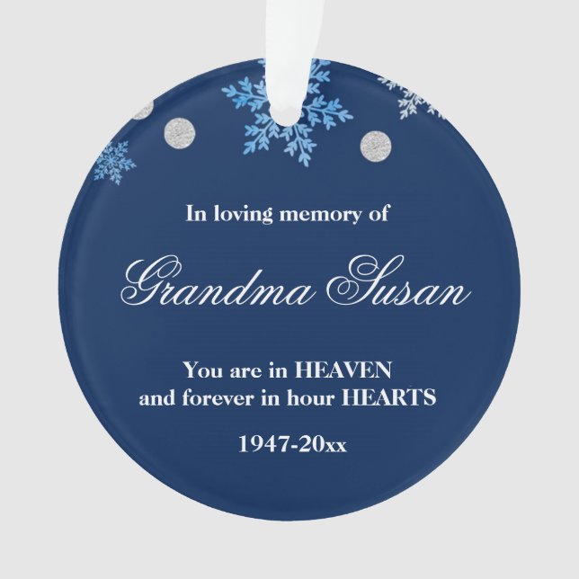 Christmas Ornament Memorial Grandma Snowflakes (Front)