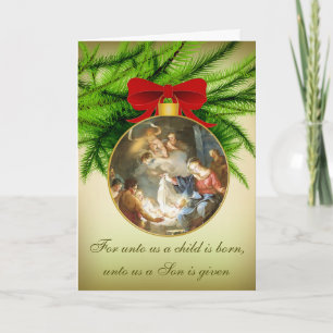 Christmas Ornament Nativity Jesus Birth Holiday Card