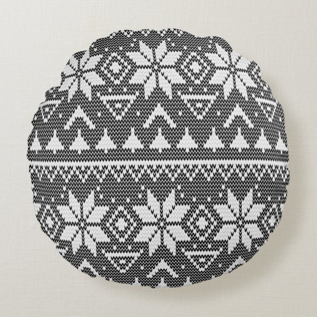 Christmas ornament nordic winter scandinavian norw round cushion (Front)