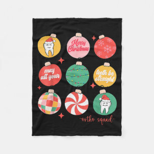 Christmas Ornament Orthodontic Ortho Squad Teeth B Fleece Blanket